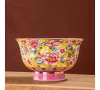 LEEDJUINE Tazones de arroz de cerámica chinos hechos a mano de porcelana, 12 cm, cerámica Jingdezhen para comedor asiático