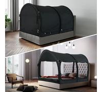 LEEDOR Tienda de campaña de ensueño, dosel para cama, refugio interior desplegable, privacidad, tienda portátil con estructura, mosquitera transpirable, reduce luz y ventila, 2 en 1, tamaño individual