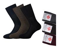 Leedya Calcetines Sanitarios Hombre Made In Italy 100% Lisle Thread atados a mano Media Pierna Mercerized Cotton Pack con 3 o 6 unidades de calcetines sin banda elástica para diabéticos, 3 pares de