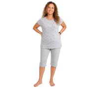 Leedya Pijama de mujer de primavera y verano de algodón 100% - Camiseta sin mangas y pantalón pirata 3/4, fresco y transpirable, confort ajuste, fabricado en Italia