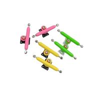 LEEFAI 3 juegos de camiones PF Pro para monopatín (ejes) 34 mm G1 Inverted Style Pro Mini Finger Skateboard Truck with Single Axles Without Pivot Cups (Pink+Yellow+Green)
