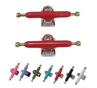 LEEFAI Ejes de diapasón de 34 mm G3 con colgador de color, mini patineta profesional de dedo invertido, buje más duro, copas pivotantes, camión sin espaciador con hardware y herramienta (rojo)