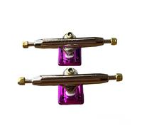 LEEFAI Pro - Camiones de diapasón 32/34/36 mm, placa base 4.0-Regular Kingpin mejorada v2 con placa base de hardware color y tamaño (34 mm, morado)