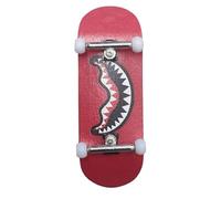 LEEFAI Pro Fingerboard Completo 34mm x 96mm Madera de Arce 5 Capas Madera Deck Impresión UV con Trucks Profesionales y Ruedas de Calle con Rodamientos CNC Pom, Rojo y Negro