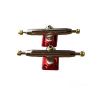 LEEFAI Pro Fingerboard Trucks mini Monopatín para los dedos Ejes 4.0-Regular Kingpin-Actualizado v2 placa base con Hardware-Color y Tamaño de la placa base (32 mm, Rojo)