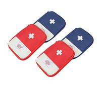 LEEFONE Paquete de 4 bolsas de viaje de 17,7 x 12,7 cm, bolsa de primeros auxilios portátil al aire libre, bolsa de almacenamiento multifunción para medicamentos de emergencia (rojo y azul)