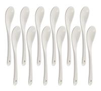 Leegg Juego de 12 cucharas de porcelana para huevos, cucharillas de cerámica para café, té y postres