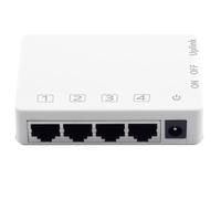 Leehitech Extensor Gigabit PoE, repetidor PoE de 1 entrada y 4 salidas con velocidad de 10/100/1000 Mbps, estándar IEEE 802.3af/at PoE+, montaje en escritorio/pared, extensor de señal de larga