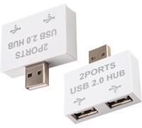 Leehitech USB Splitter Hub USB 2.0, 1 a 2 divisor USB multipuerto adaptador de doble toma
