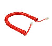 LEEINTO Cable de auricular de teléfono de cuatro núcleos, Cable de auricular de teléfono en espiral Modular de 6 pies, negro/rojo, blanco, rizado, 1,85 m/pc