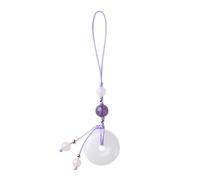 LEEINTO Colgante con Hebilla de Jade Blanco Vintage para Mujer y niña, Accesorio de Cadena para Correa de teléfono, Llavero de Estilo Chino