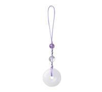 LEEINTO Colgante con Hebilla de Jade Blanco Vintage para Mujer y niña, Accesorio de Cadena para Correa de teléfono, Llavero de Estilo Chino