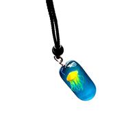 LEEINTO Collar Luminoso de Medusas, Collar con Colgante de Resina, Collar Largo de Animales Marinos, Regalo de joyería para Mujeres, Adolescentes y niñas