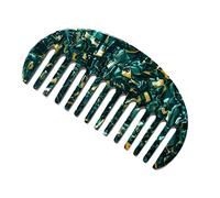 LEEINTO Peine francés con bolsillo ancho de dientes de mármol estampado de leopardo acetato antiestático para desenredar cepillo de pelo peluquería herramienta de peinado para mujeres niñas peines de