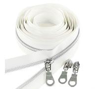 Leekayer #5 Gunmetal - Rollo de 9,1 m de cremallera metálica negra con dientes en color latón y 25 deslizadores dorados, para trabajos de costura, artesanía, bolsos