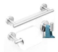 Leekayer Soporte de Papel higiénico Rustprof Sus 304 de Acero Inoxidable Barra de Toalla/Soporte Gancho, Acabado en níquel Cepillado Juego de Accesorios de baño de 3 Piezas, LK19500G3