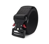 Leekcol Cinturón de nailon de 50 mm de ancho para hombre, accesorio para pantalones de entrenamiento al aire libre, adecuado para ropa informal.,Negro,125x5cm