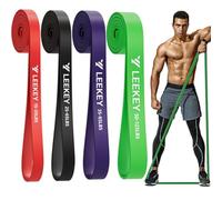 LEEKEY - Juego de Bandas de Resistencia, elásticas, Ideales para dominadas, Fisioterapia y Entrenamientos en casa (Set 4)