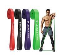 LEEKEY - Juego de Bandas de Resistencia, elásticas, Ideales para dominadas, Fisioterapia y Entrenamientos en casa (Set 4)