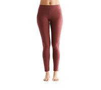 Leela Cotton Leggings de mujer Pantalones de algodón orgánico, Café/Rojo óxido, M