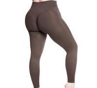 LEELA LAB, Leggings Push-Up Mujer Curvy, efecto moldeador, elásticos, ideales para fitness, yoga y looks deportivos, con tecnología Seamless, Made in Italy, Martini de chocolate, XXL