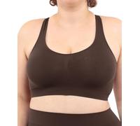 LEELA LAB Sujetador sin Aros Talla Grande, Línea Básica, Ofrece Soporte sin Apretar, Fabricado en Suave Microfibra con Tecnología Seamless - Made in Italy (Coffee, XXL)