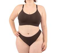 LEELA LAB Sujetador sin Aros Talla Grande para Mujer, Cómodo y Versátil con Correas Ajustables, Fabricado con Tecnología Seamless sin Costuras, Made in Italy (Coffee, M/L)
