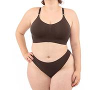LEELA LAB Sujetador sin Aros Talla Grande para Mujer, Cómodo y Versátil con Correas Ajustables, Fabricado con Tecnología Seamless sin Costuras, Made in Italy (Coffee, XXL)