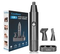 Leelbox Cortapelos Nariz y Oreja, 3 en 1 Recargable USB Recortador Pelos Nariz y Oreja IPX7 Impermeable para Cara, Barba y Cejas, Profesional Indoloro Masculino y Femenino