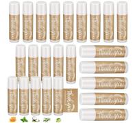 Leelosp Wedding Thank You - Bálsamo labial a granel, pequeño, natural, hidratante, mini bálsamo para el cuidado de los labios, incluye bolsa de organza y tarjeta de agradecimiento para mujeres