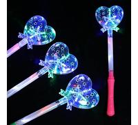 LEEMASING 5 Pcs LED Light Up Wands Varita Mágica Para la Boda Pista de Baile Atrezzo, Recepción, Concierto, Camping (Amor)