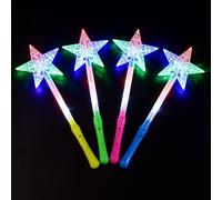 LEEMASING 5 Pcs LED Light Up Wands Varita Mágica Para la Boda Pista de Baile Atrezzo, Recepción, Concierto, Camping (Pentagrama)