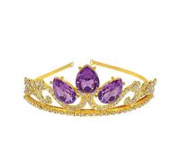 LEEMASING Corona de princesa con diamantes de imitación brillantes para fiesta de cumpleaños, Halloween, disfraz de Navidad, M, Metal, No es una piedra preciosa