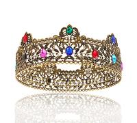 LEEMASING Coronas de metal para hombres adultos, cumpleaños, graduación, fiesta de regreso a casa, corona de rey para cosplay, boda, M