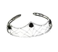 LEEMASING Diosa griega para la frente con diamantes de imitación, corona de aleación geométrica, bandas para el pelo para disfraces, fiestas, bailes de máscaras, cosplay, Medium, Metal, No es una