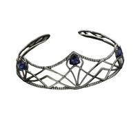 LEEMASING Diosa griega para la frente con diamantes de imitación, corona de aleación geométrica, bandas para el pelo para disfraces, fiestas, bailes de máscaras, cosplay, Medium, Metal, No es una