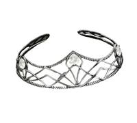 LEEMASING Diosa griega para la frente con diamantes de imitación, corona de aleación geométrica, bandas para el pelo para disfraces, fiestas, bailes de máscaras, cosplay, Medium, Metal, No es una