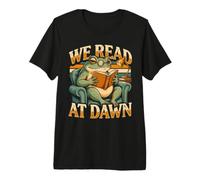 Leemos en la Lectura del ratón de Biblioteca de la Rana del Amanecer Camiseta Premium