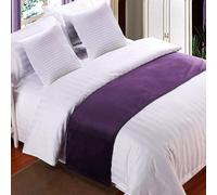 LEEMQCYA Caminos de cama de terciopelo, funda de colcha sólida, suave, no se decolora, protección para dormitorio, boda, hogar, hotel, decoración de ropa de cama, morado oscuro, 45 x 210 cm para cama