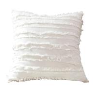LEEMQCYA Fundas de cojín blancas de 45 x 45 cm, 1 funda de almohada cuadrada de terciopelo, funda de almohada decorativa para dormitorio, sofá, sala de estar, coche