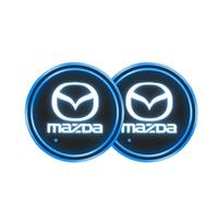Leenax Enterprises 2pcs LED luminiscente Posavasos, para Mazda CX5 CX-5 CX 5 Almohadilla portavasos, USB 7 Colores luz Ambiente, Posavasos Impermeable