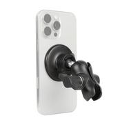 Leenconghui Base magnética para teléfono celular con brazo de doble enchufe de 2.3 pulgadas para MagSafe iPhone 17, 16, 15, 14, 13, compatible con soportes de bola RAM de tamaño B