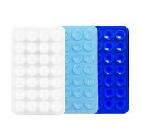 Leeneen 3 almohadillas de succión para teléfono de 28 tazas, funda adhesiva para teléfono para pared, soporte de ventosa para fuentes de alimentación móviles de coche (azul blanco)