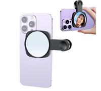 Leeneen Espejo para selfie compacto para cámara trasera de teléfono, clip universal para iPhone 15/14/13/12, Android, Samsung, Smartphone, Selfie Vlog, accesorios (negro)