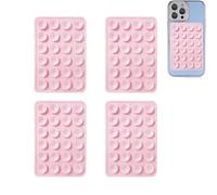 Leeneen Soporte de silicona con ventosa para teléfono, soporte de agarre fuerte manos libres para selfies y videos, agarre adhesivo antideslizante para todos los teléfonos inteligentes, 4 piezas (rosa