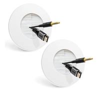 LEENUE Caja de montaje empotrada, 2 unidades de pasacables de pared, paso de cable empotrado con sierra perforadora, salida de pared para televisores montados en la pared, cable multimedia, color