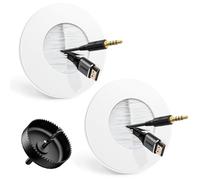 LEENUE Caja de montaje empotrada, 2 unidades de pasacables, paso de cable empotrado con sierra perforadora, salida pared para televisores montados, cable multimedia, color