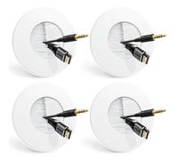 LEENUE Paquete de 4 ocultadores de Cables para TV montada en la Pared, Paso de Cable Empotrado con Sierra Perforadora, Salida Pared para televisores montados, Cable Multimedia, Color