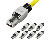 LEENUE RJ45 Conector CAT 6 sin Herramienta, 1Gbps/250MHz, 50u Dorado Conectores RJ45 POE Para cables de instalación Cat6/5E/5, UTP Conector LAN Cat6 sin Herramienta, reutilizable, 8 Unidades