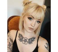 LEEONS - Extensiones de cabello con flequillo lacio de 6" con clip, flequillo corto y plano de una pieza para ni?as, rubio decolorado (613#)